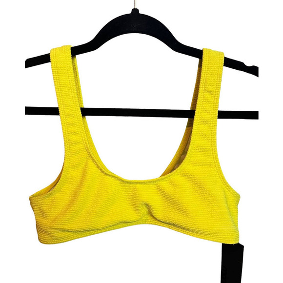 Mono B Swim Ribbed Bikini Top Plunging Scoop / Style #AS127 - Picture 1 of 6